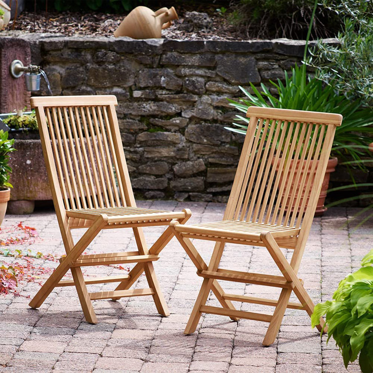 Red Barrel Studio Zampino Solid Wood Patio Folding Chair Folding